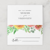 Blumenwasser Hochzeitsempfang Platzkarte (Außenseite Aufgefaltet)