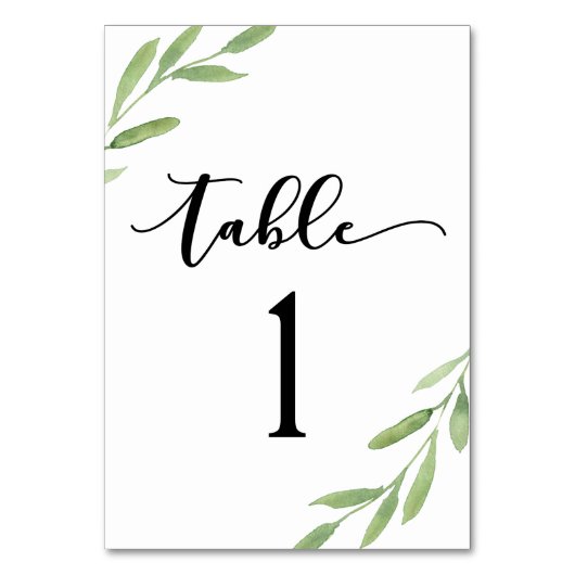 Blumenwasser Hochzeitsempfang Tischnummer (Rückseite)