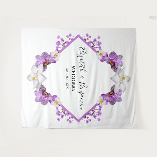 Blumenwasser Hochzeitskabine Foto Hintergrund Wandteppich (Vorderseite (Horizontal))