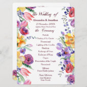 Blumenwasser-Hochzeitsprogramm für Weißfladen Programm (Vorne/Hinten)