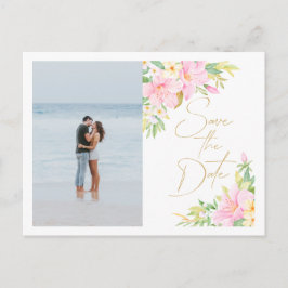 Blumenwasser-Hochzeitsstift Save the Date Foto Einladungspostkarte