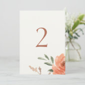 Blumenwasser-Hochzeitsstimmung-Tischnummer Feiertagskarte (Stehend Vorderseite)