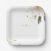 Blumenwasser-Hochzeitstile Pappteller (Vorderseite)