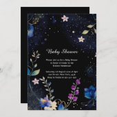 Blumenwasser Kinderdusche Einladung (Vorne/Hinten)