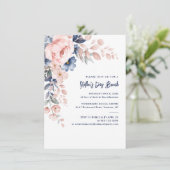 Blumenwasser Muttertag Rosa Brunch Einladung (Stehend Vorderseite)