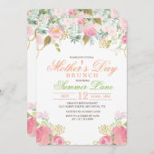 Blumenwasser Muttertagsbrunch Einladung (Vorne/Hinten)