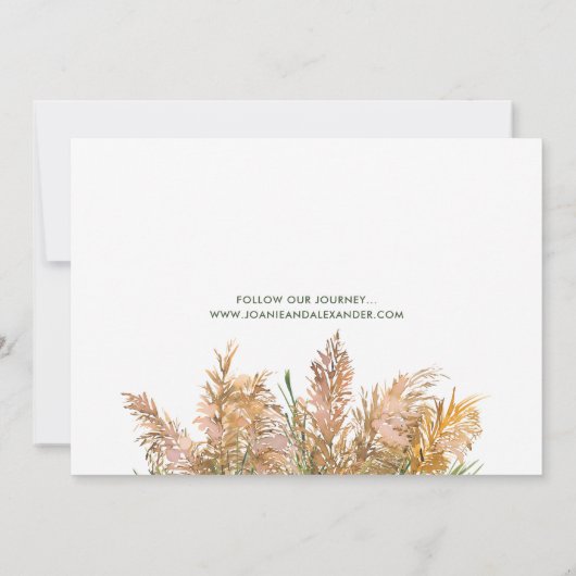 Blumenwasser Pampas Grass Wedding Save The Date (Rückseite)