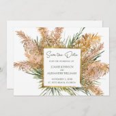 Blumenwasser Pampas Grass Wedding Save The Date (Vorne/Hinten)