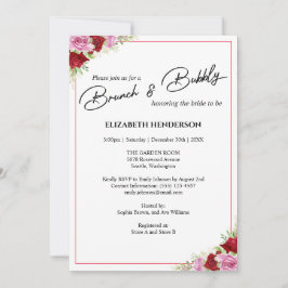 Blumenwasser Rose Brautparty Brunch Einladung