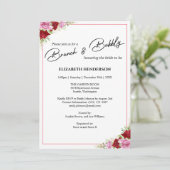 Blumenwasser Rose Brautparty Brunch Einladung (Stehend Vorderseite)