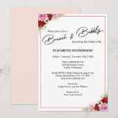 Blumenwasser Rose Brautparty Brunch Einladung (Vorne/Hinten)