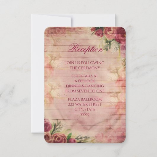 Blumenwasser-Rose Hochzeitskarte Einladung (Vorderseite)