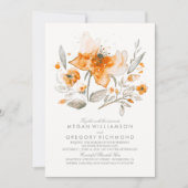 Blumenwasser Vintage Hochzeit im Herbst Einladung (Vorderseite)