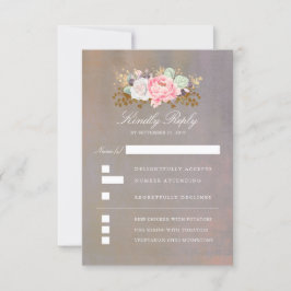 Blumenwasser Vintage Wedding UAWG RSVP Karte