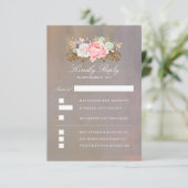Blumenwasser Vintage Wedding UAWG RSVP Karte (Stehend Vorderseite)