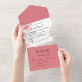 Blumenwasserfarben Hochzeit in einer Einladung (Abreißen)