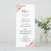 Blumenwasserfrühling / Hochzeitsmenü Menükarte (Stehend Vorderseite)