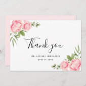 Blumenwasserfrühling / Sommerhochzeit der Rose Dankeskarte (Vorne/Hinten)