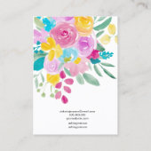 Blumenwasserfrühlingsschmuck Ohrring-Anzeige Visitenkarte (Rückseite)