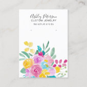 Blumenwasserfrühlingsschmuck Ohrring-Anzeige Visitenkarte (Vorderseite)