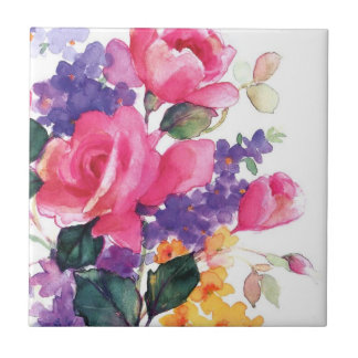 Blumenwatercolor-Keramik-Untersetzer Fliese