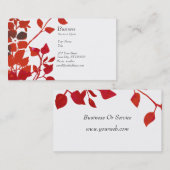 Blumenwatercolor-moderne rote Blumen auf Weiß Visitenkarte (Vorne/Hinten)