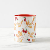 BlumenWatercolor, wilde Rose Zweifarbige Tasse (Mittel)