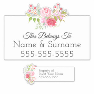 Blumenwatercolor Wreath   Name-Umbauaufkleber Aufkleber