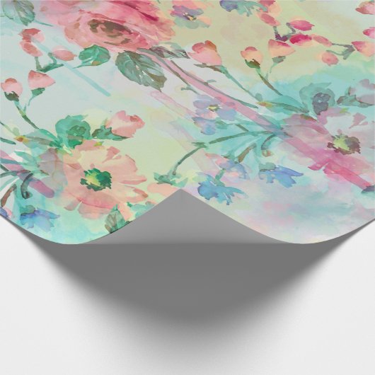 Blumenwatercolors farbe der niedlichen geschenkpapier (Ecke)