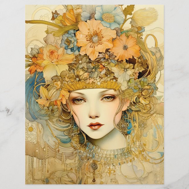 Blumenweibchen Fatale Scrapbook Paper (Vorderseite)