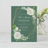 Blumenweide Grün Rustikale Boho Hochzeit Einladung (Stehend Vorderseite)