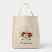 Blumenweih Unicorn | Frohe Weihnachten Tragetasche (Rückseite)