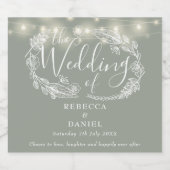 Blumenweihe Grüne Hochzeit Bierflaschenetikett (Einzelnes Label)