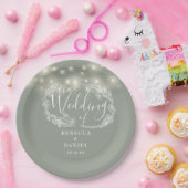 Blumenweihe Grüne Hochzeit Pappteller (Party)