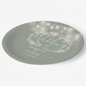 Blumenweihe Grüne Hochzeit Pappteller (Schrägansicht)