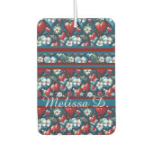 Blumenweihherzen in Rot Blau und Grün Autolufterfrischer (Vorderseite)