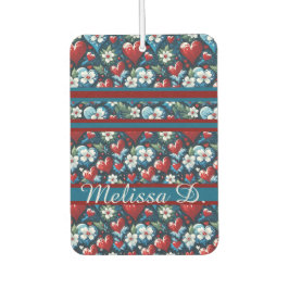 Blumenweihherzen in Rot Blau und Grün Autolufterfrischer