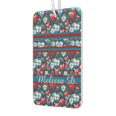 Blumenweihherzen in Rot Blau und Grün Autolufterfrischer (Links)