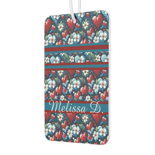 Blumenweihherzen in Rot Blau und Grün Autolufterfrischer (Links)