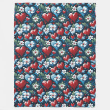 Blumenweihherzen in Rot Blau und Grün