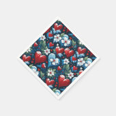 Blumenweihherzen in Rot Blau und Grün Serviette (Ecke)