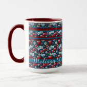 Blumenweihherzen in Rot Blau und Grün Tasse (Links)
