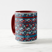 Blumenweihherzen in Rot Blau und Grün Tasse (Vorderseite Links)