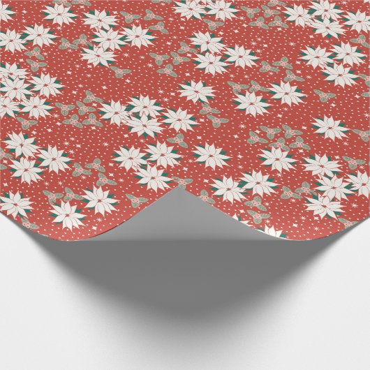 Blumenweihnachtscreme Geschenkpapier (Ecke)