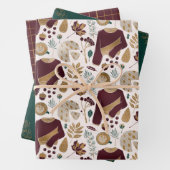 Blumenweihnachtscreme Party Geschenkpapier Set (Beispiel)