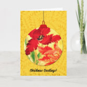 Blumenweihnachtsdekoration Vintager Stil Karte (Vorderseite)