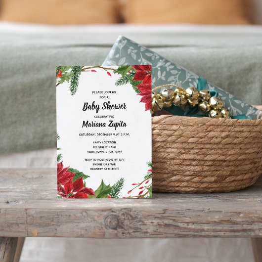 Blumenweihnachtsdusche Einladung