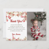 Blumenweihnachtsfest Geburtstag Vielen Dank Ihr Ca Einladung (Vorderseite)