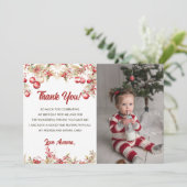 Blumenweihnachtsfest Geburtstag Vielen Dank Ihr Ca Einladung (Stehend Vorderseite)