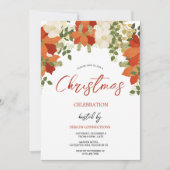 Blumenweihnachtsfest Party Einladung (Vorderseite)